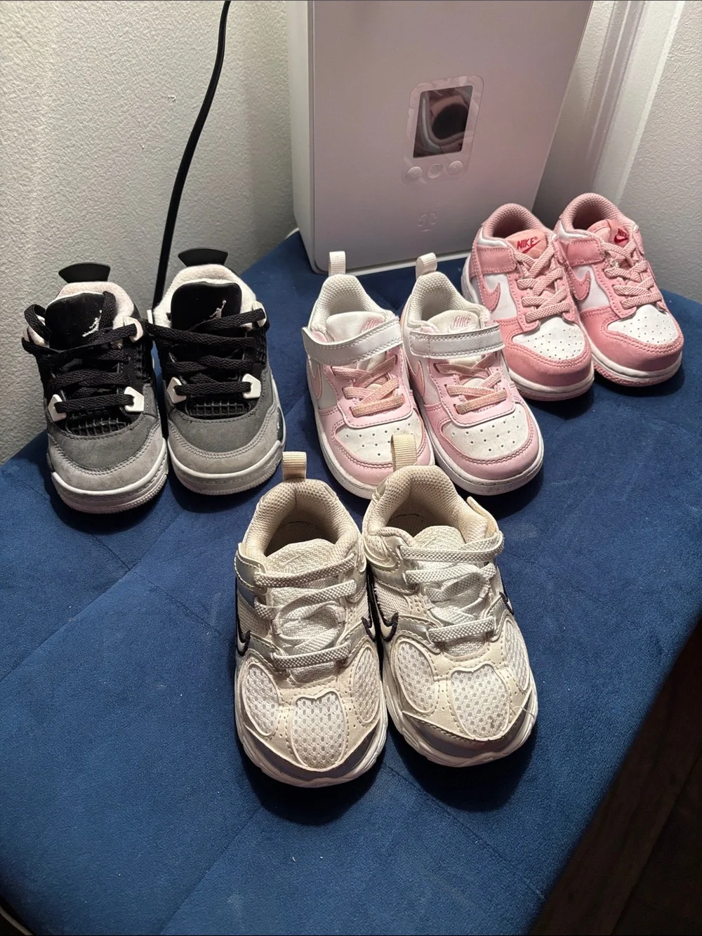 Nike Kids White and Pink Velcro & Lace Sneakers Assorted Pair